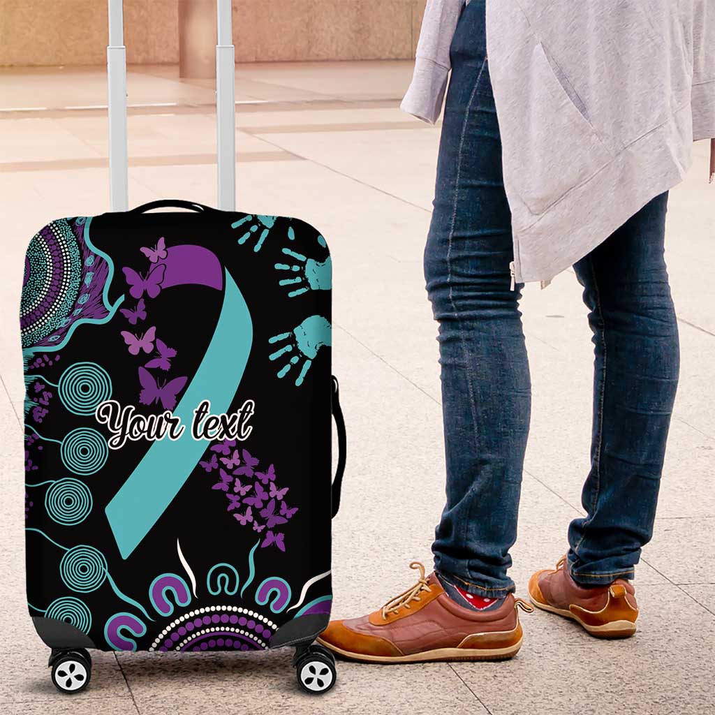 National Suicide Prevention Luggage Cover Aboriginal Ribbon Dot Painting