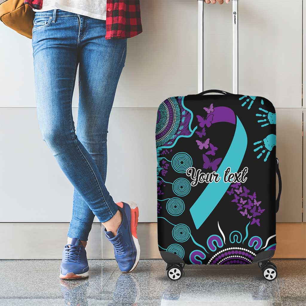National Suicide Prevention Luggage Cover Aboriginal Ribbon Dot Painting