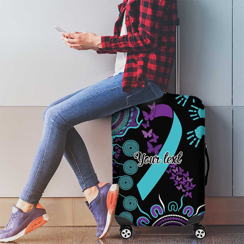 National Suicide Prevention Luggage Cover Aboriginal Ribbon Dot Painting