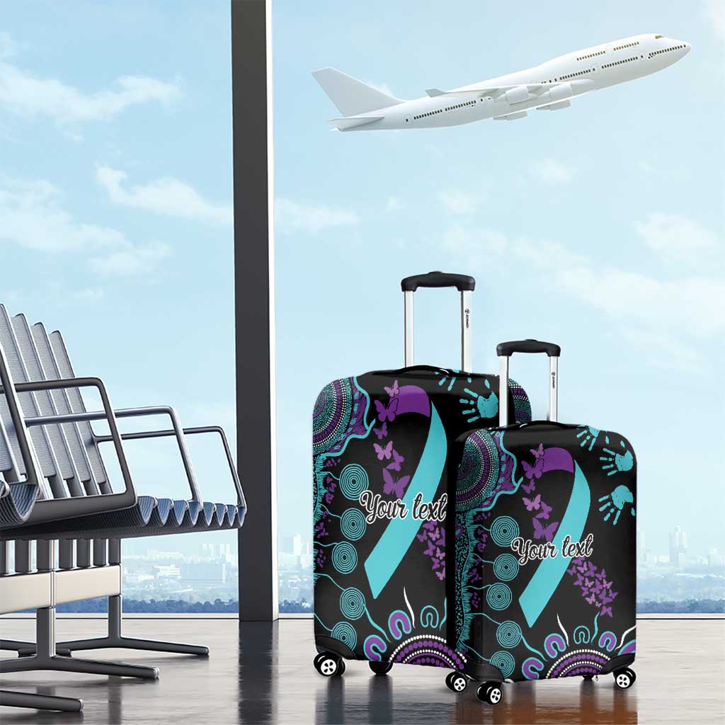 National Suicide Prevention Luggage Cover Aboriginal Ribbon Dot Painting