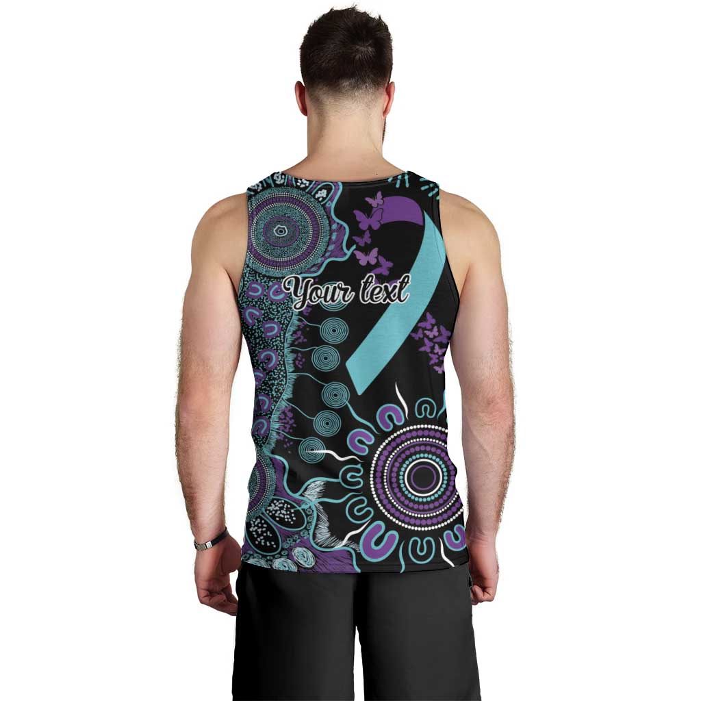 National Suicide Prevention Men Tank Top Aboriginal Ribbon Dot Painting