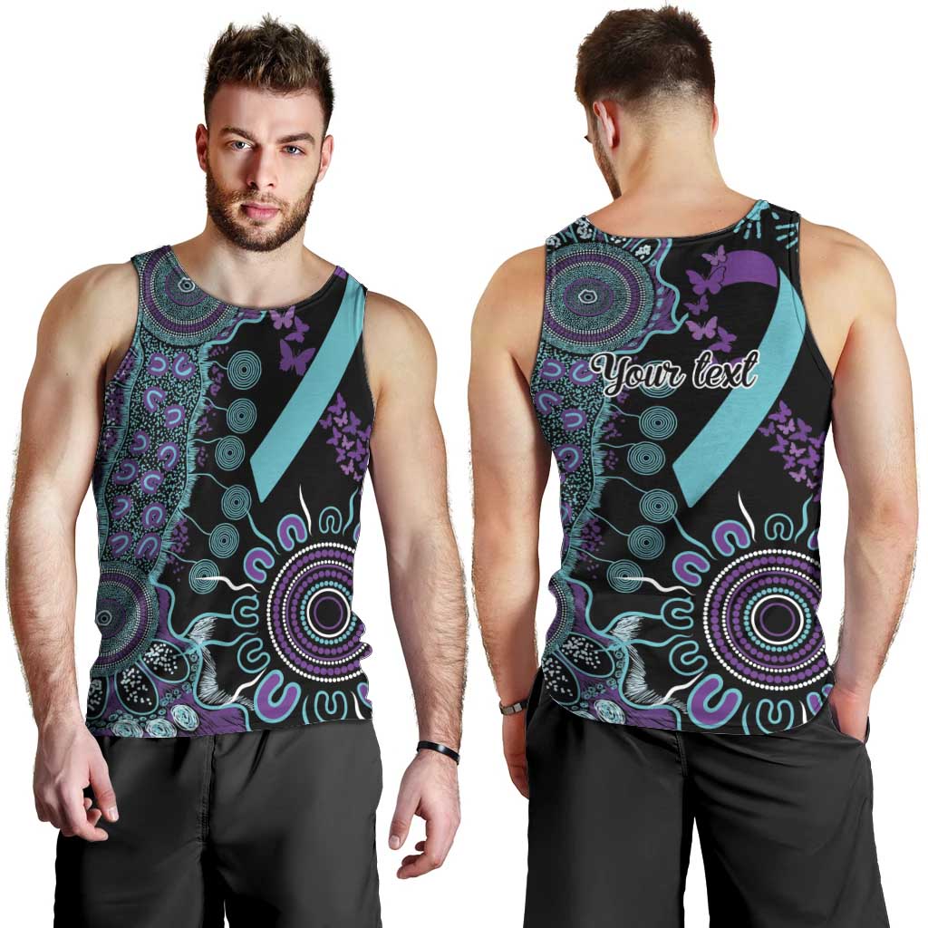 National Suicide Prevention Men Tank Top Aboriginal Ribbon Dot Painting