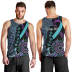 National Suicide Prevention Men Tank Top Aboriginal Ribbon Dot Painting