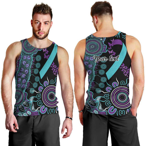 National Suicide Prevention Men Tank Top Aboriginal Ribbon Dot Painting