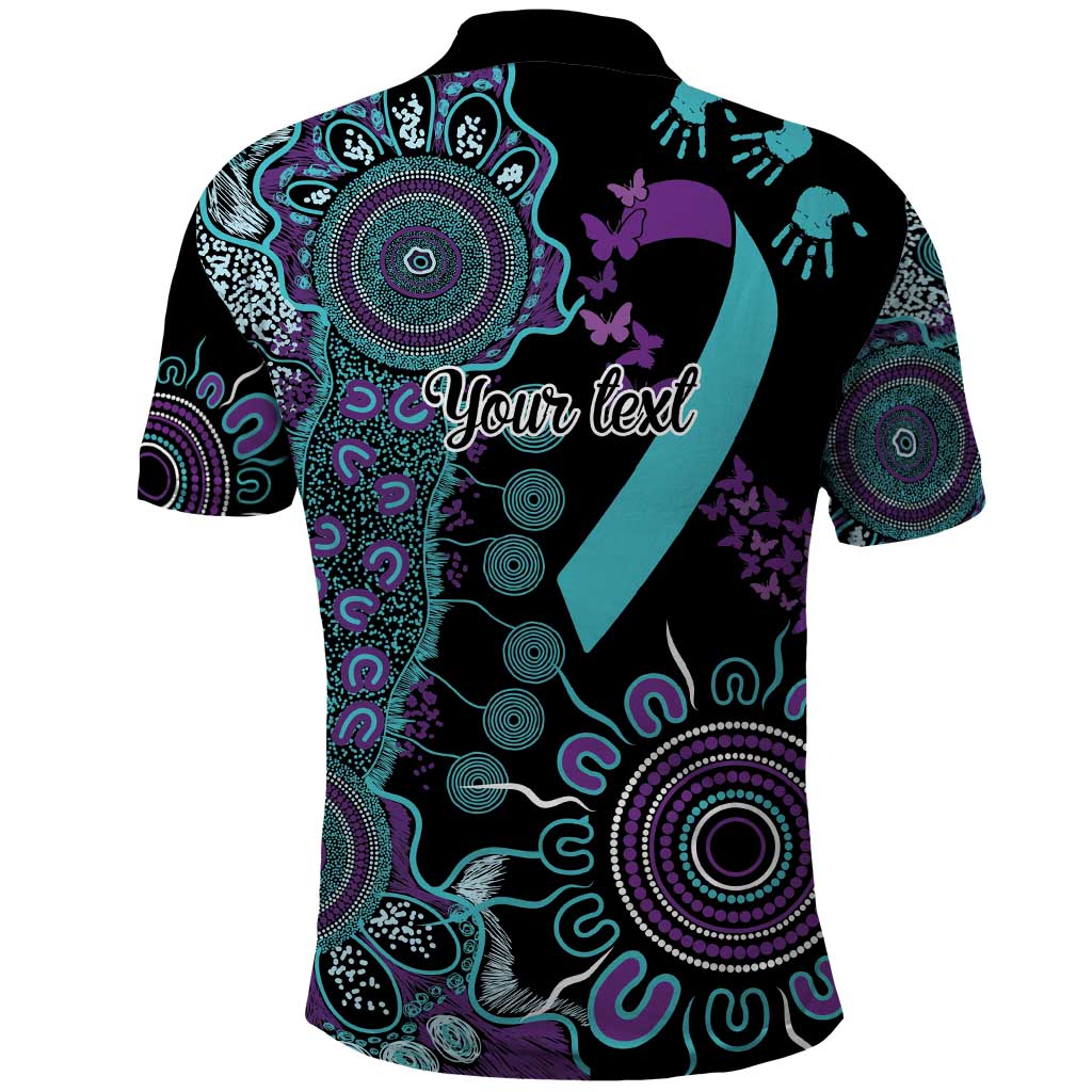 National Suicide Prevention Polo Shirt Aboriginal Ribbon Dot Painting