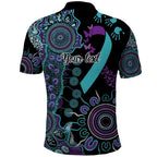 National Suicide Prevention Polo Shirt Aboriginal Ribbon Dot Painting