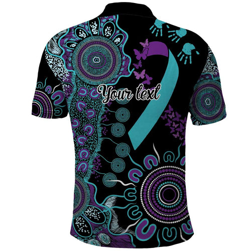 National Suicide Prevention Polo Shirt Aboriginal Ribbon Dot Painting