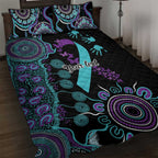 National Suicide Prevention Quilt Bed Set Aboriginal Ribbon Dot Painting