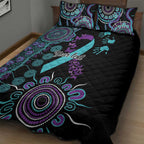 National Suicide Prevention Quilt Bed Set Aboriginal Ribbon Dot Painting