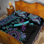 National Suicide Prevention Quilt Bed Set Aboriginal Ribbon Dot Painting