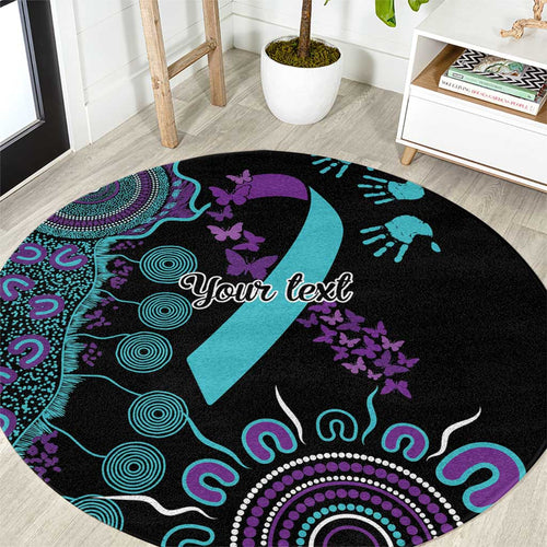 National Suicide Prevention Round Carpet Aboriginal Ribbon Dot Painting