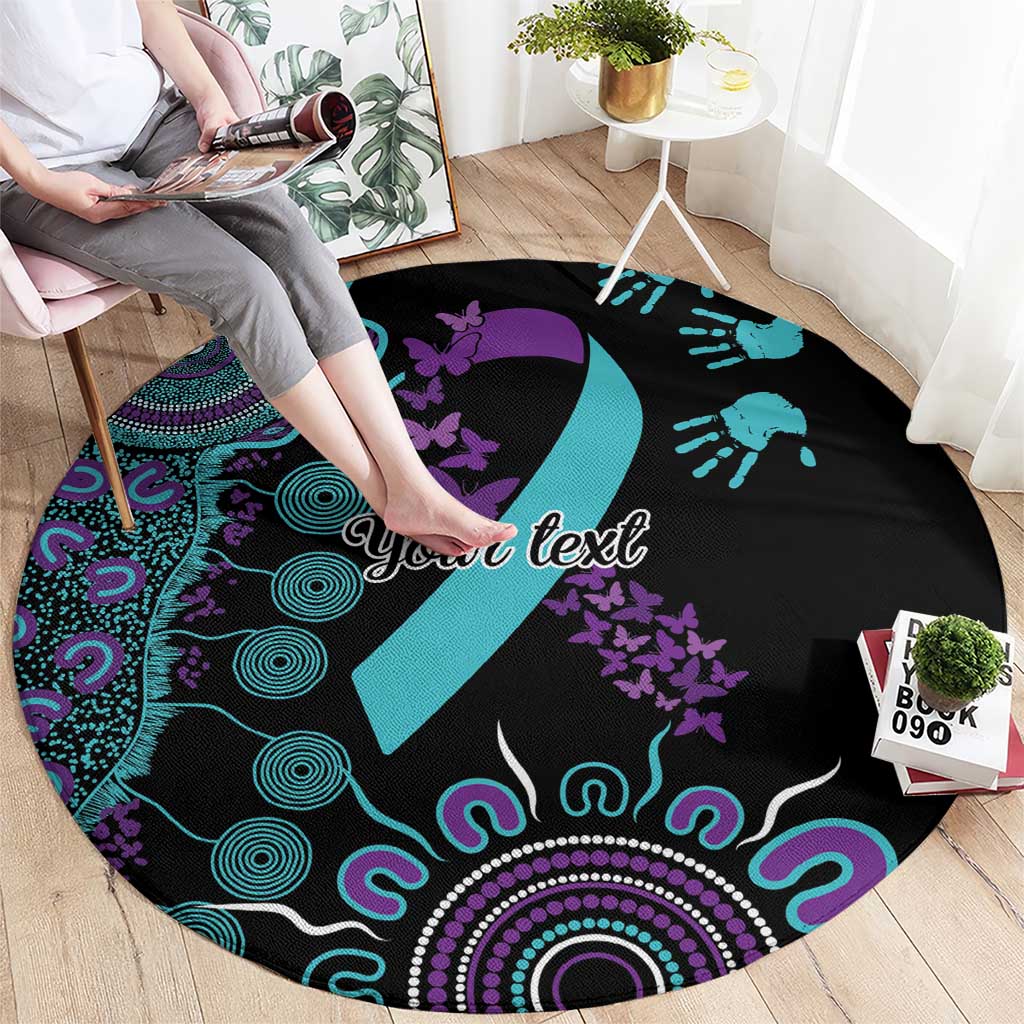 National Suicide Prevention Round Carpet Aboriginal Ribbon Dot Painting