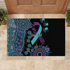 National Suicide Prevention Rubber Doormat Aboriginal Ribbon Dot Painting