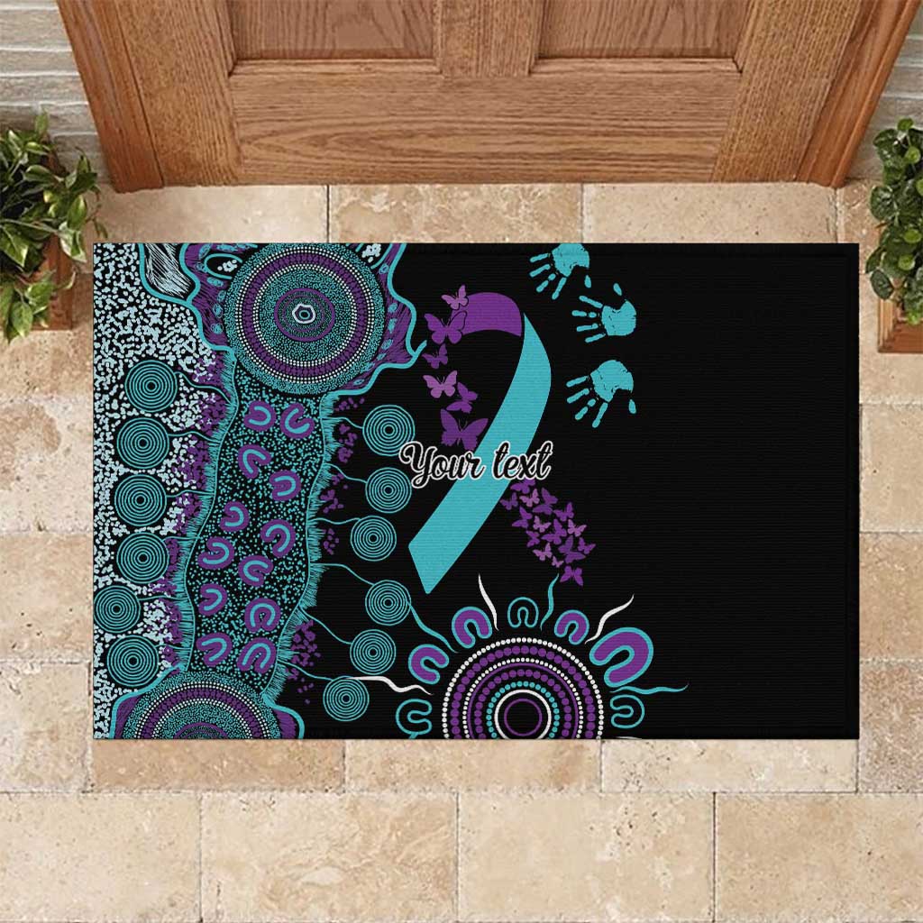 National Suicide Prevention Rubber Doormat Aboriginal Ribbon Dot Painting