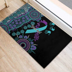 National Suicide Prevention Rubber Doormat Aboriginal Ribbon Dot Painting