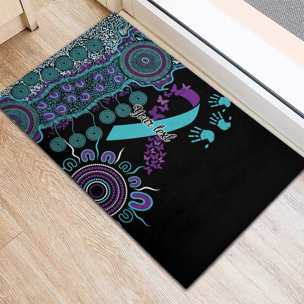 National Suicide Prevention Rubber Doormat Aboriginal Ribbon Dot Painting