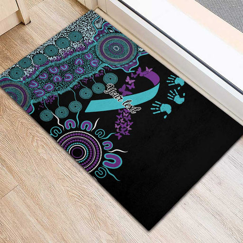 National Suicide Prevention Rubber Doormat Aboriginal Ribbon Dot Painting