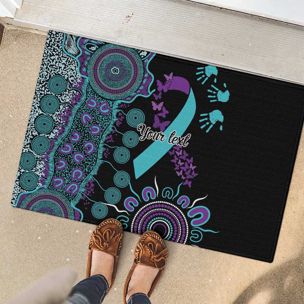 National Suicide Prevention Rubber Doormat Aboriginal Ribbon Dot Painting