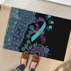 National Suicide Prevention Rubber Doormat Aboriginal Ribbon Dot Painting