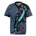 National Suicide Prevention Rugby Jersey Aboriginal Ribbon Dot Painting