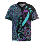 National Suicide Prevention Rugby Jersey Aboriginal Ribbon Dot Painting