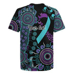 National Suicide Prevention Rugby Jersey Aboriginal Ribbon Dot Painting