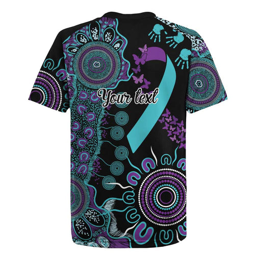 National Suicide Prevention Rugby Jersey Aboriginal Ribbon Dot Painting