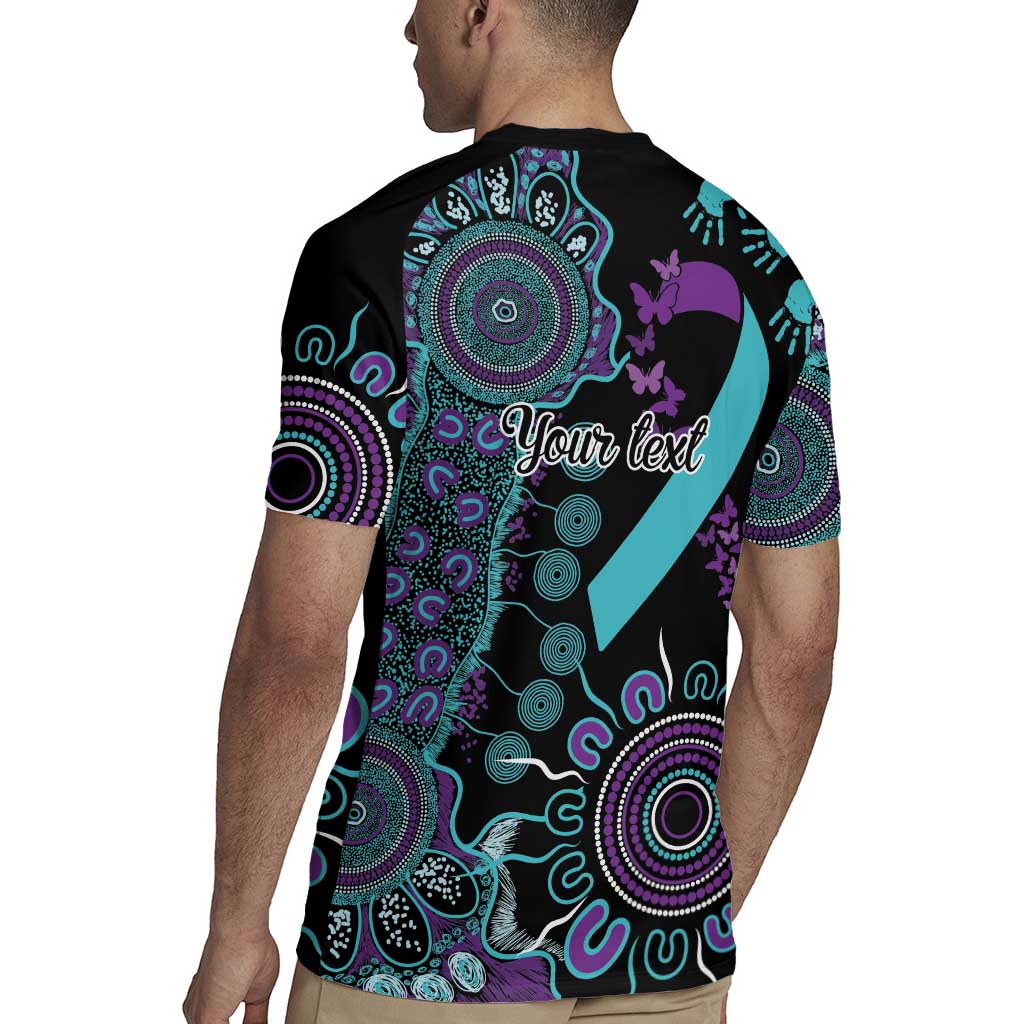 National Suicide Prevention Rugby Jersey Aboriginal Ribbon Dot Painting