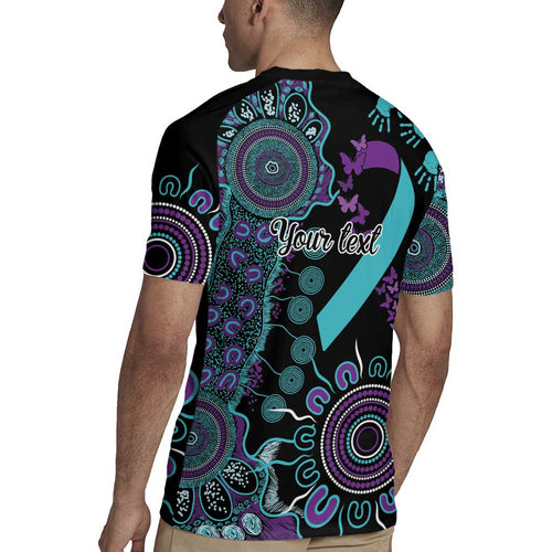 National Suicide Prevention Rugby Jersey Aboriginal Ribbon Dot Painting