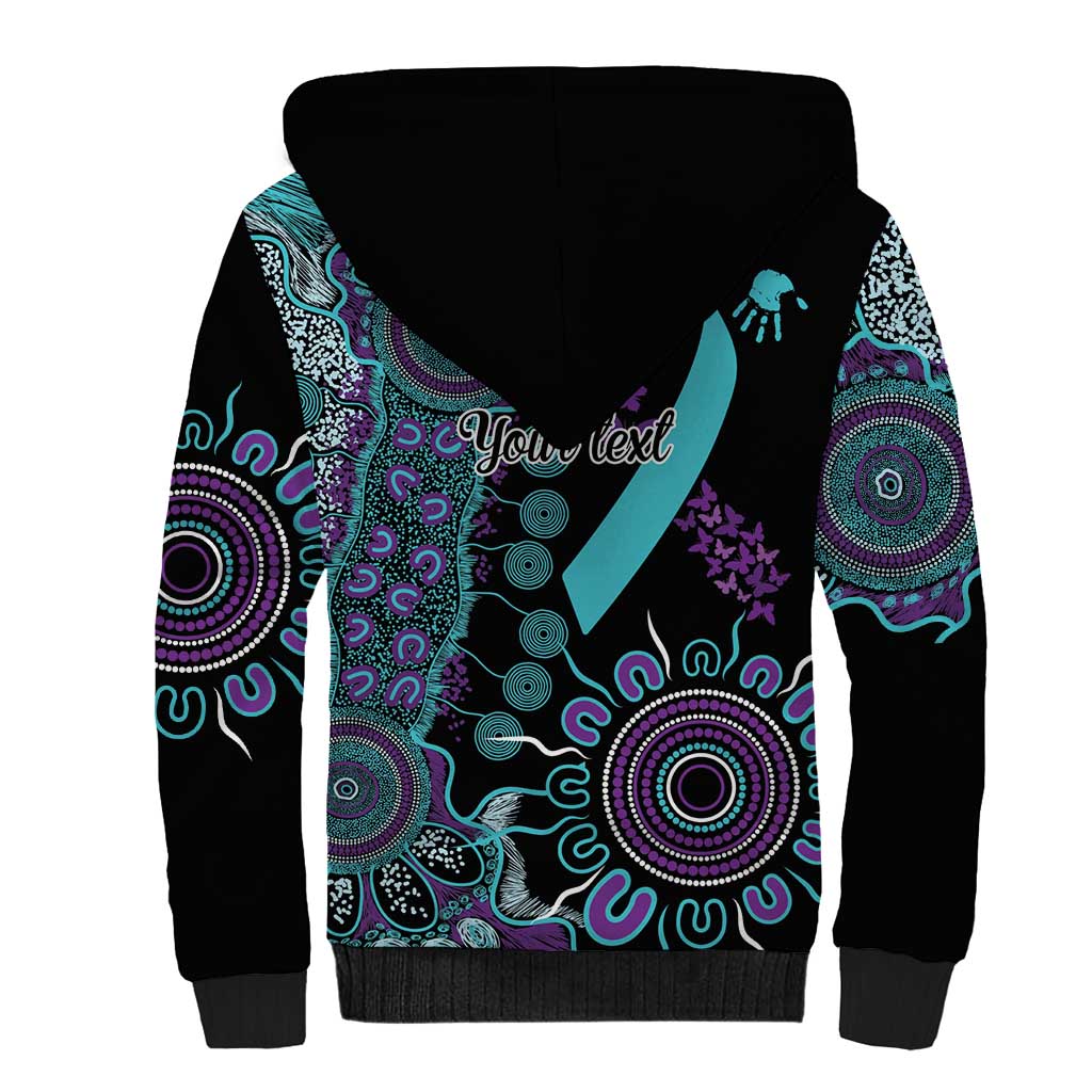 National Suicide Prevention Sherpa Hoodie Aboriginal Ribbon Dot Painting