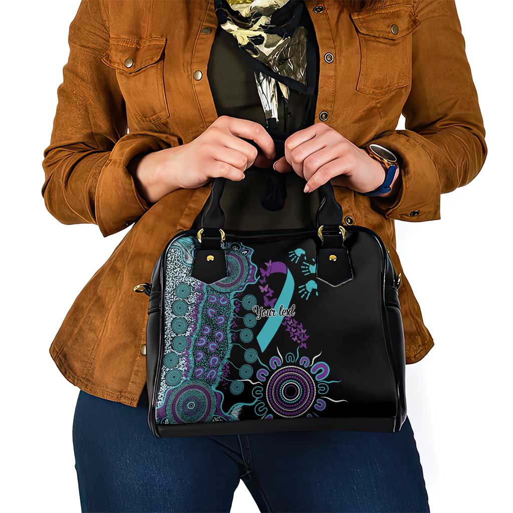 National Suicide Prevention Shoulder Handbag Aboriginal Ribbon Dot Painting