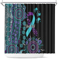National Suicide Prevention Shower Curtain Aboriginal Ribbon Dot Painting