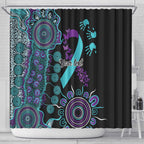 National Suicide Prevention Shower Curtain Aboriginal Ribbon Dot Painting
