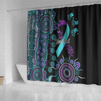 National Suicide Prevention Shower Curtain Aboriginal Ribbon Dot Painting