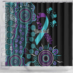 National Suicide Prevention Shower Curtain Aboriginal Ribbon Dot Painting