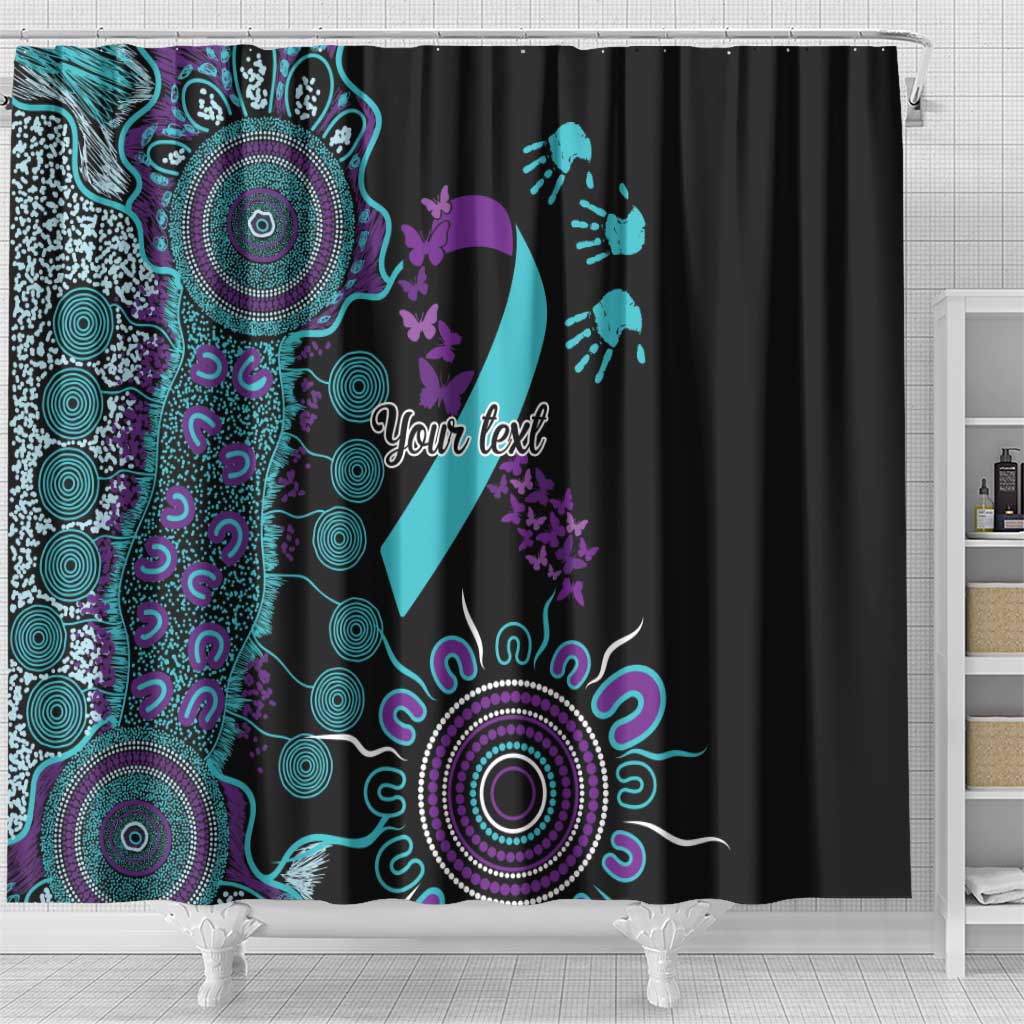 National Suicide Prevention Shower Curtain Aboriginal Ribbon Dot Painting