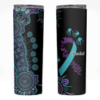National Suicide Prevention Skinny Tumbler Aboriginal Ribbon Dot Painting