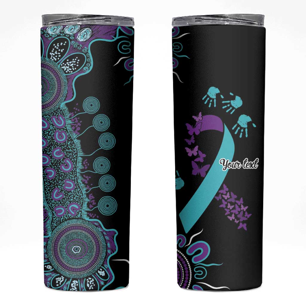 National Suicide Prevention Skinny Tumbler Aboriginal Ribbon Dot Painting