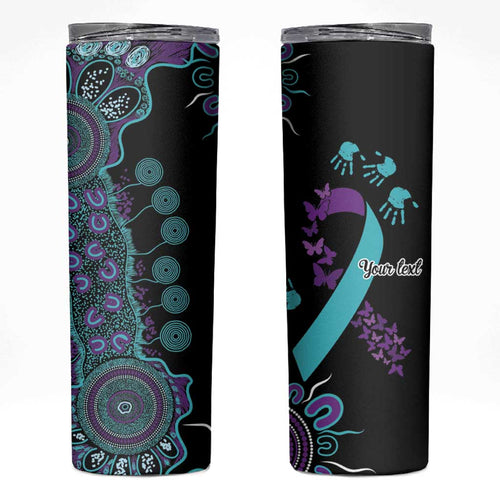 National Suicide Prevention Skinny Tumbler Aboriginal Ribbon Dot Painting
