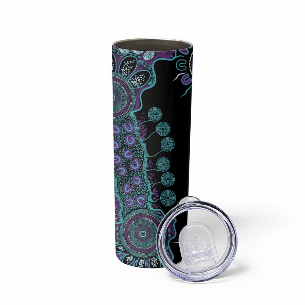 National Suicide Prevention Skinny Tumbler Aboriginal Ribbon Dot Painting