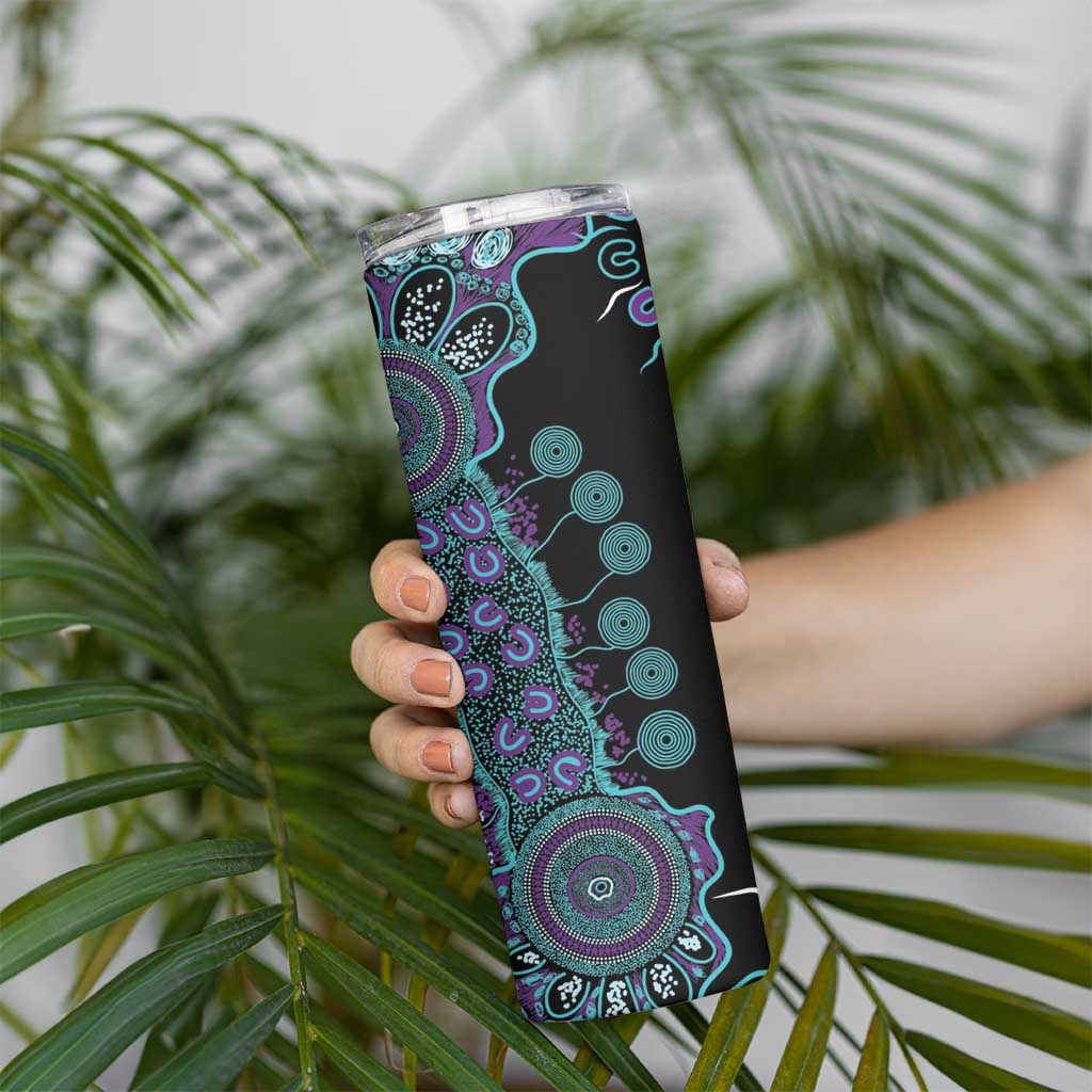 National Suicide Prevention Skinny Tumbler Aboriginal Ribbon Dot Painting