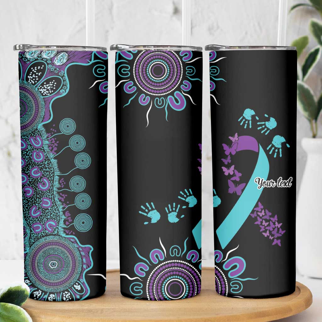 National Suicide Prevention Skinny Tumbler Aboriginal Ribbon Dot Painting