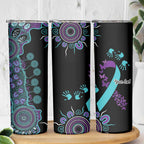 National Suicide Prevention Skinny Tumbler Aboriginal Ribbon Dot Painting