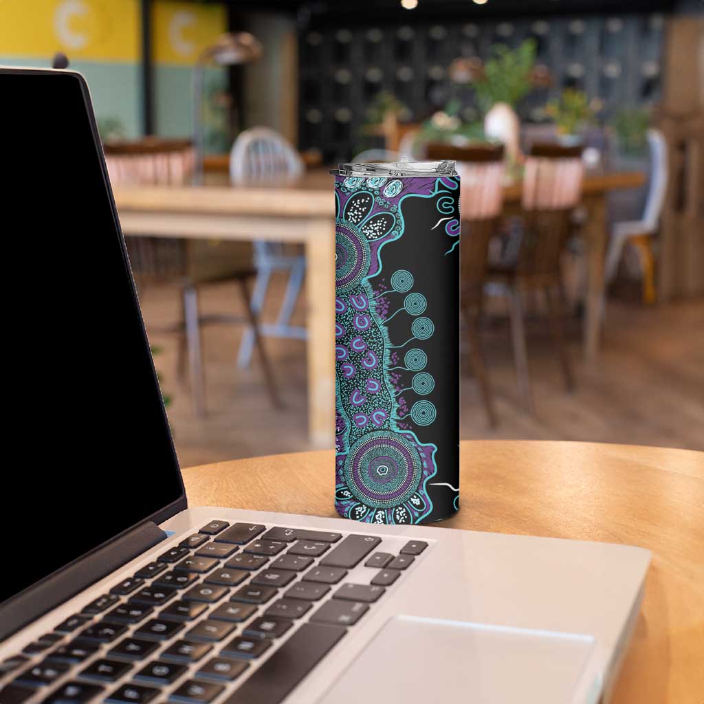 National Suicide Prevention Skinny Tumbler Aboriginal Ribbon Dot Painting