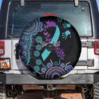 National Suicide Prevention Spare Tire Cover Aboriginal Ribbon Dot Painting