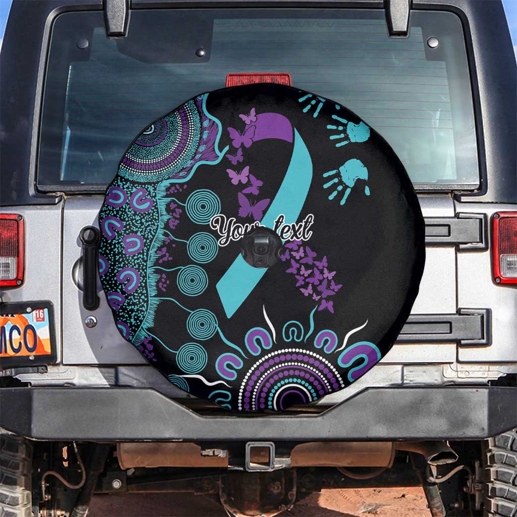 National Suicide Prevention Spare Tire Cover Aboriginal Ribbon Dot Painting