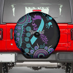 National Suicide Prevention Spare Tire Cover Aboriginal Ribbon Dot Painting