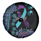 National Suicide Prevention Spare Tire Cover Aboriginal Ribbon Dot Painting