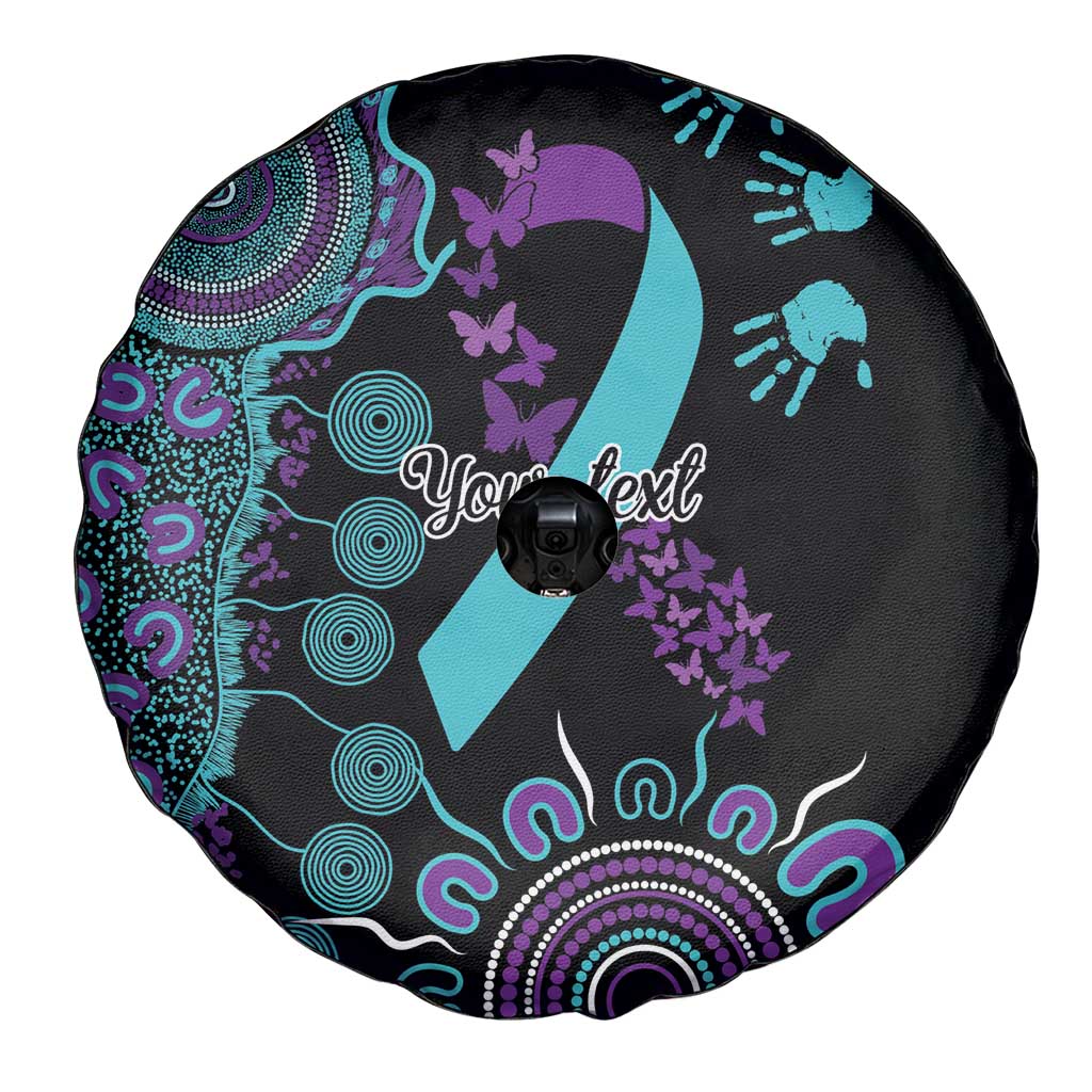 National Suicide Prevention Spare Tire Cover Aboriginal Ribbon Dot Painting