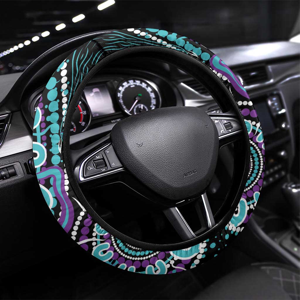 National Suicide Prevention Steering Wheel Cover Aboriginal Ribbon Dot Painting